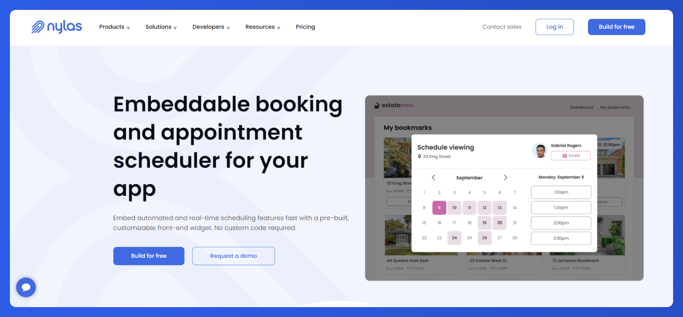 nylas_Best_appointment_booking_SaaS_products 
