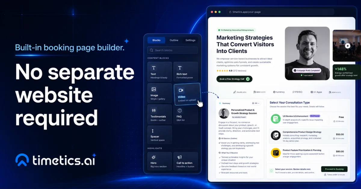 Timetics AI Launches AI Scheduling Platform That Turns Bookings Into Sales — A Calendly Alternative