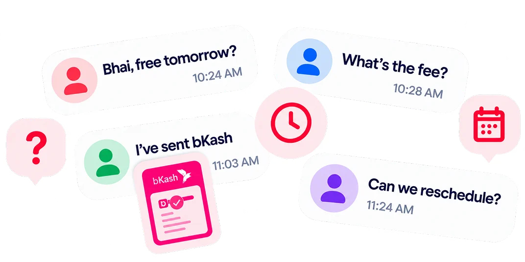 Back-and-forth client messages without Timetics