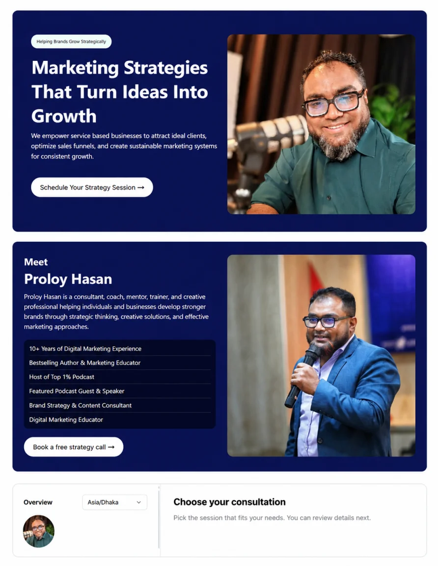 Timetics AI booking page template