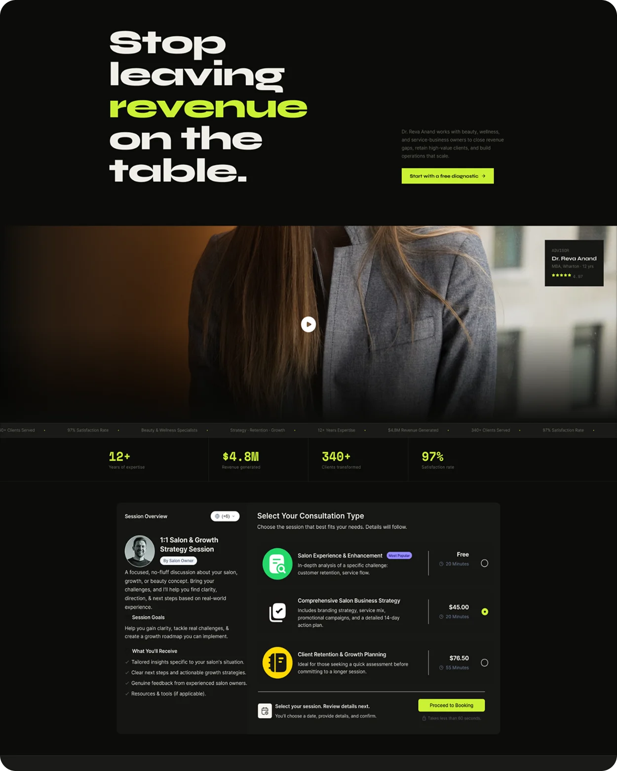 Timetics AI booking page template