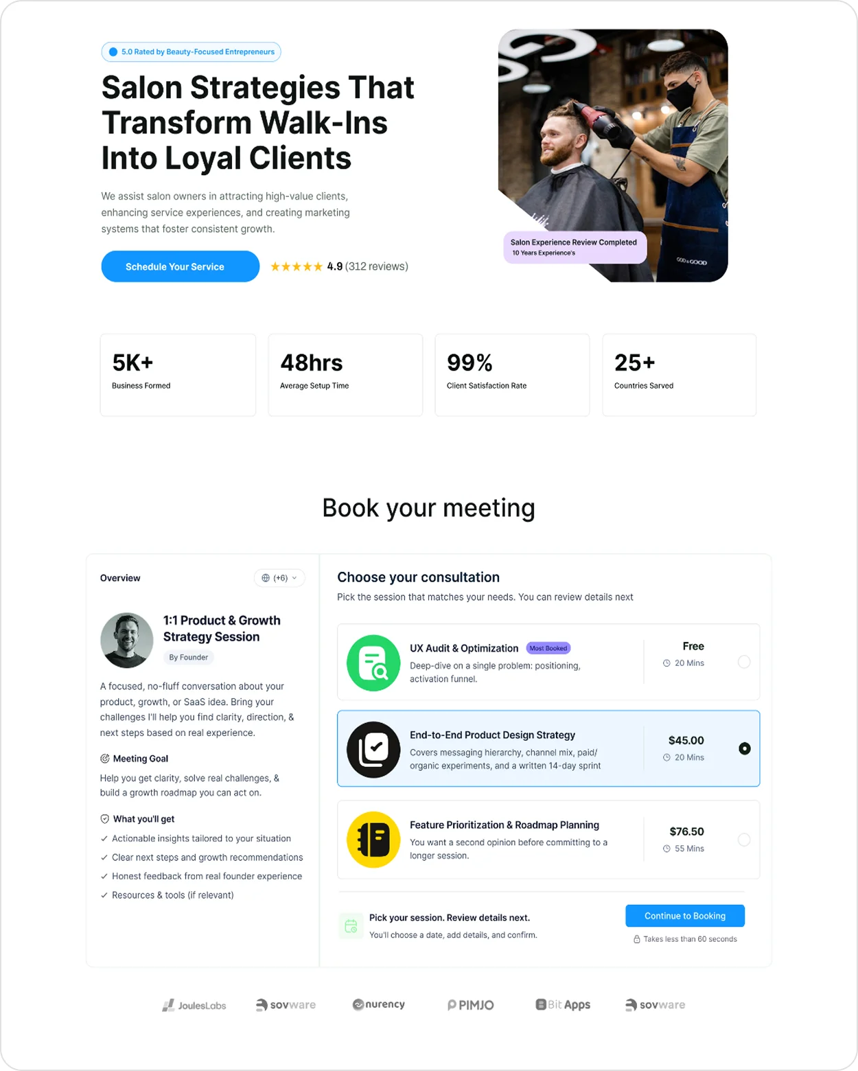 Timetics AI booking page template