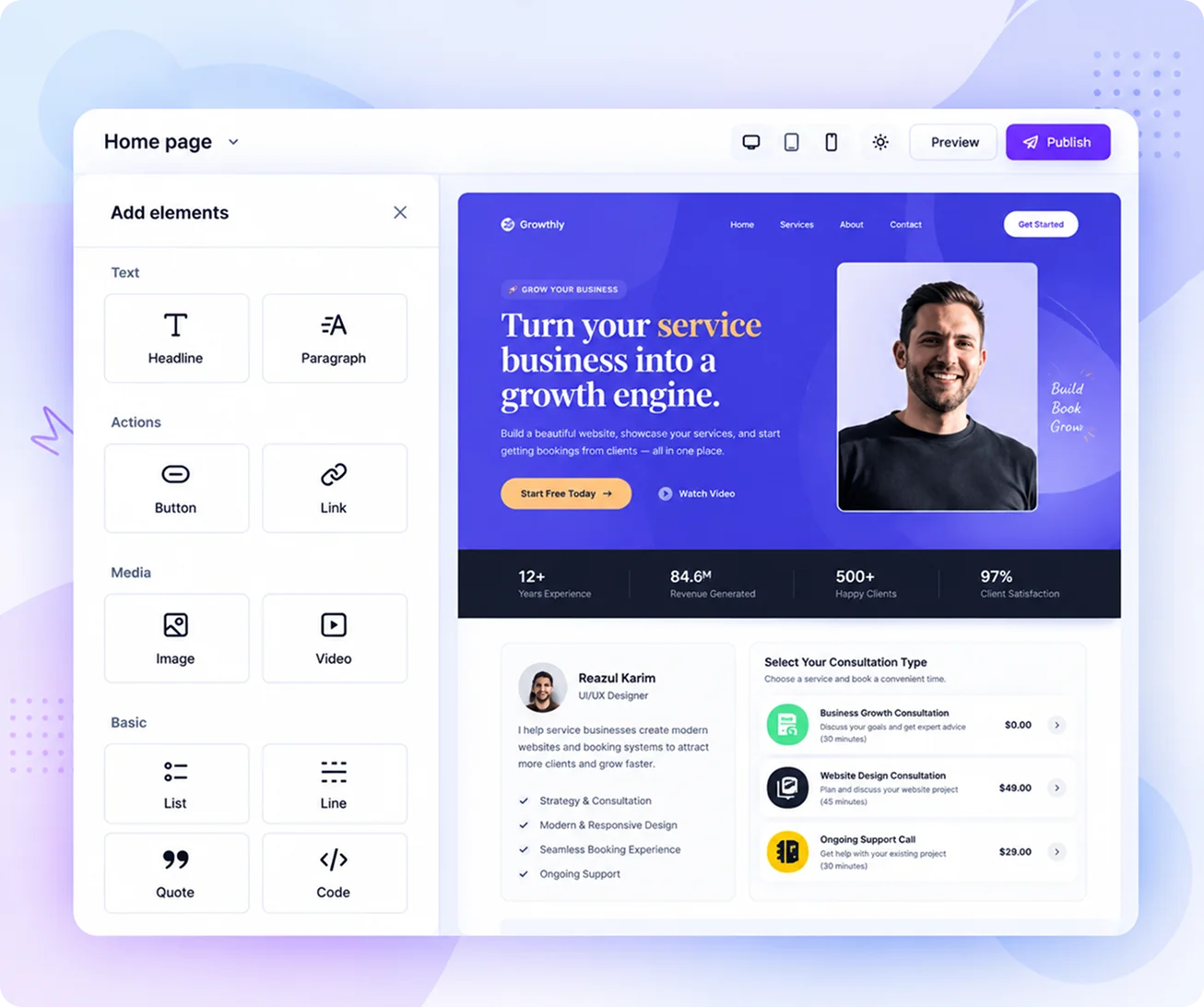 Start with a template or build from scratch