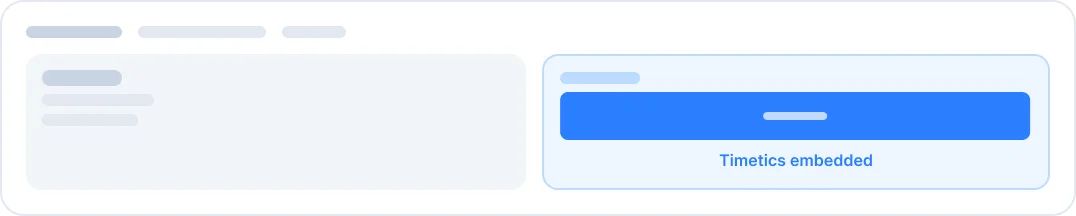 Timetics booking widget embedded in an existing website
