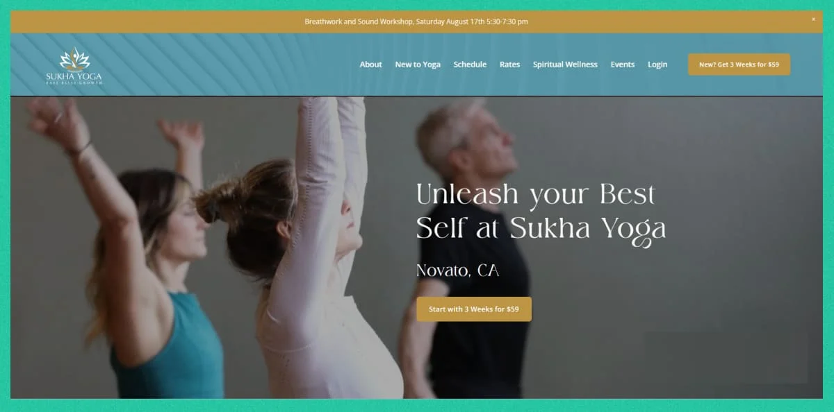 sukha yoga website ideas