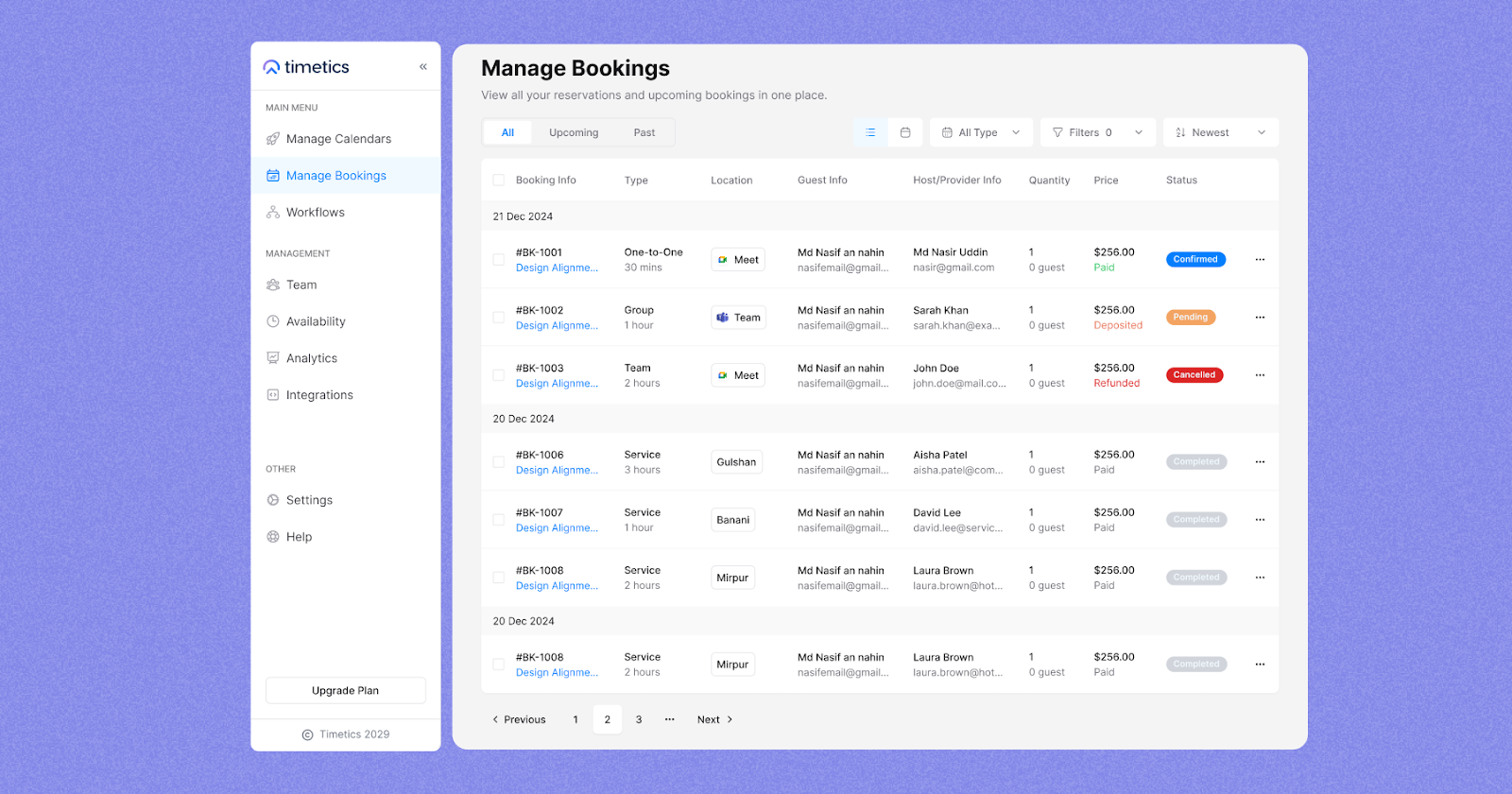 Streamlined appointment and booking management