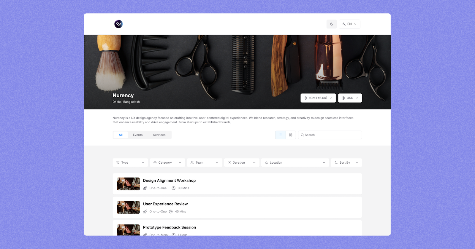 Customer portal for easy self-managed bookings
