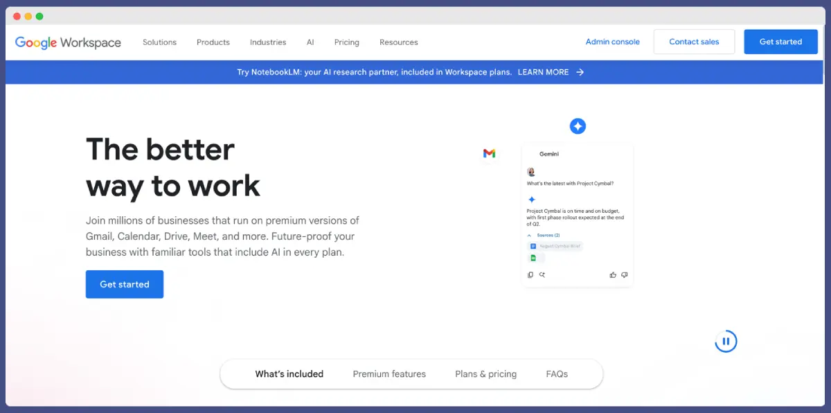 Google Workspace – best SaaS tool for email, file storage, and docs (all-in-one office suite)