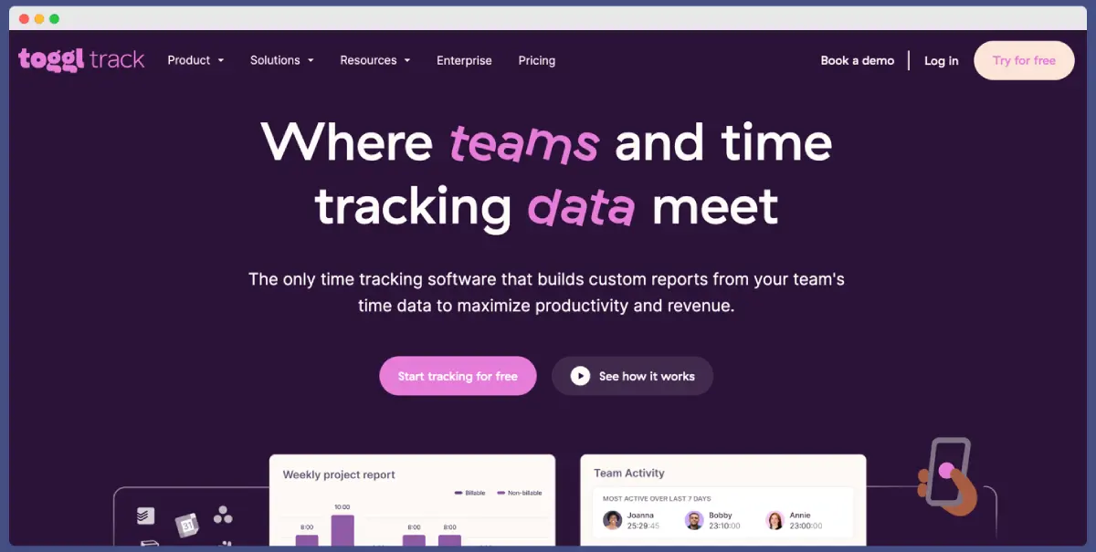 Toggl Track – best SaaS tool for time tracking and productivity